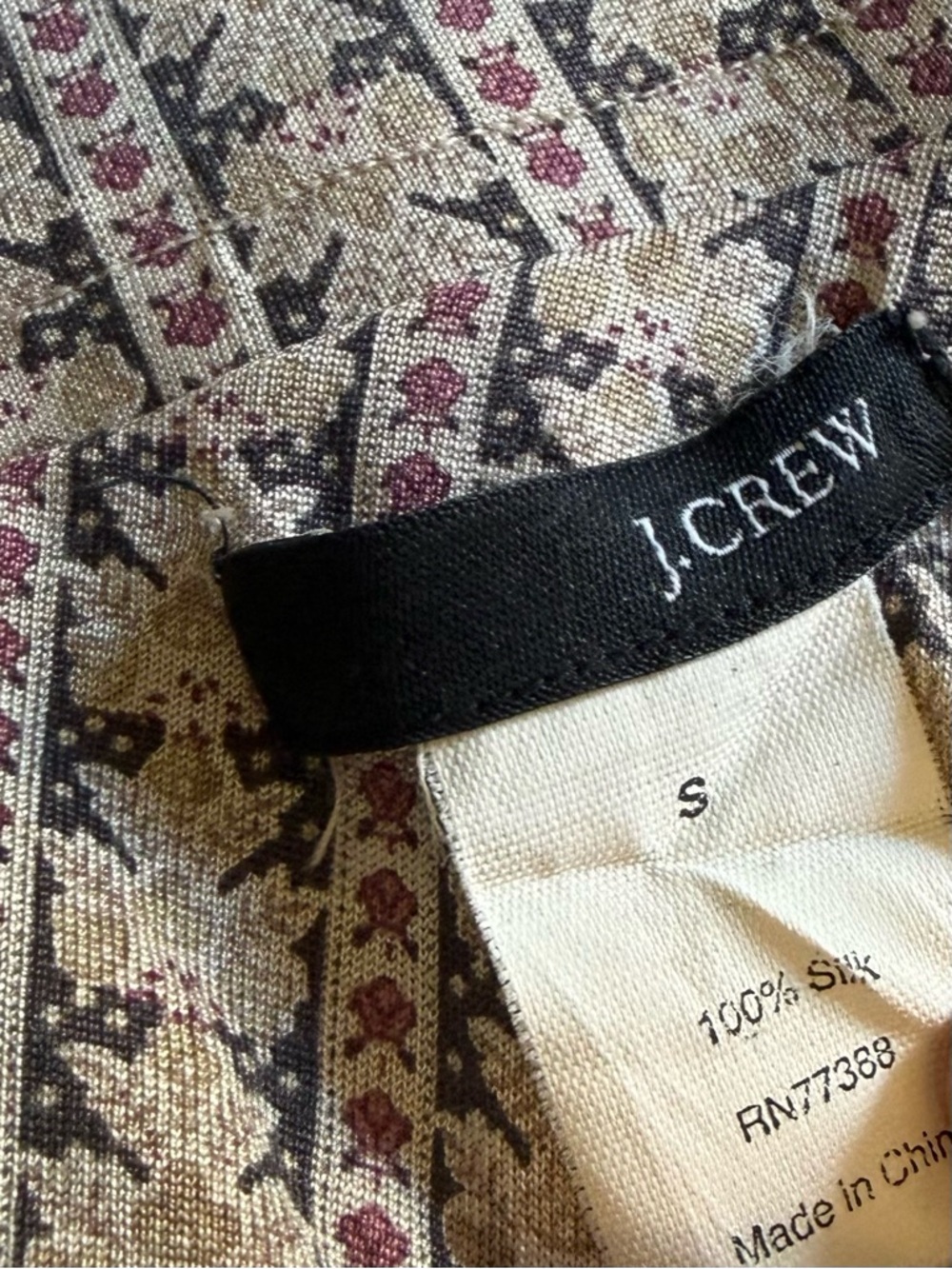 J. Crew Silk Halter Top Shelf Bra Small Ditsy Floral Summer Preppy Casual - Picture 5 of 6